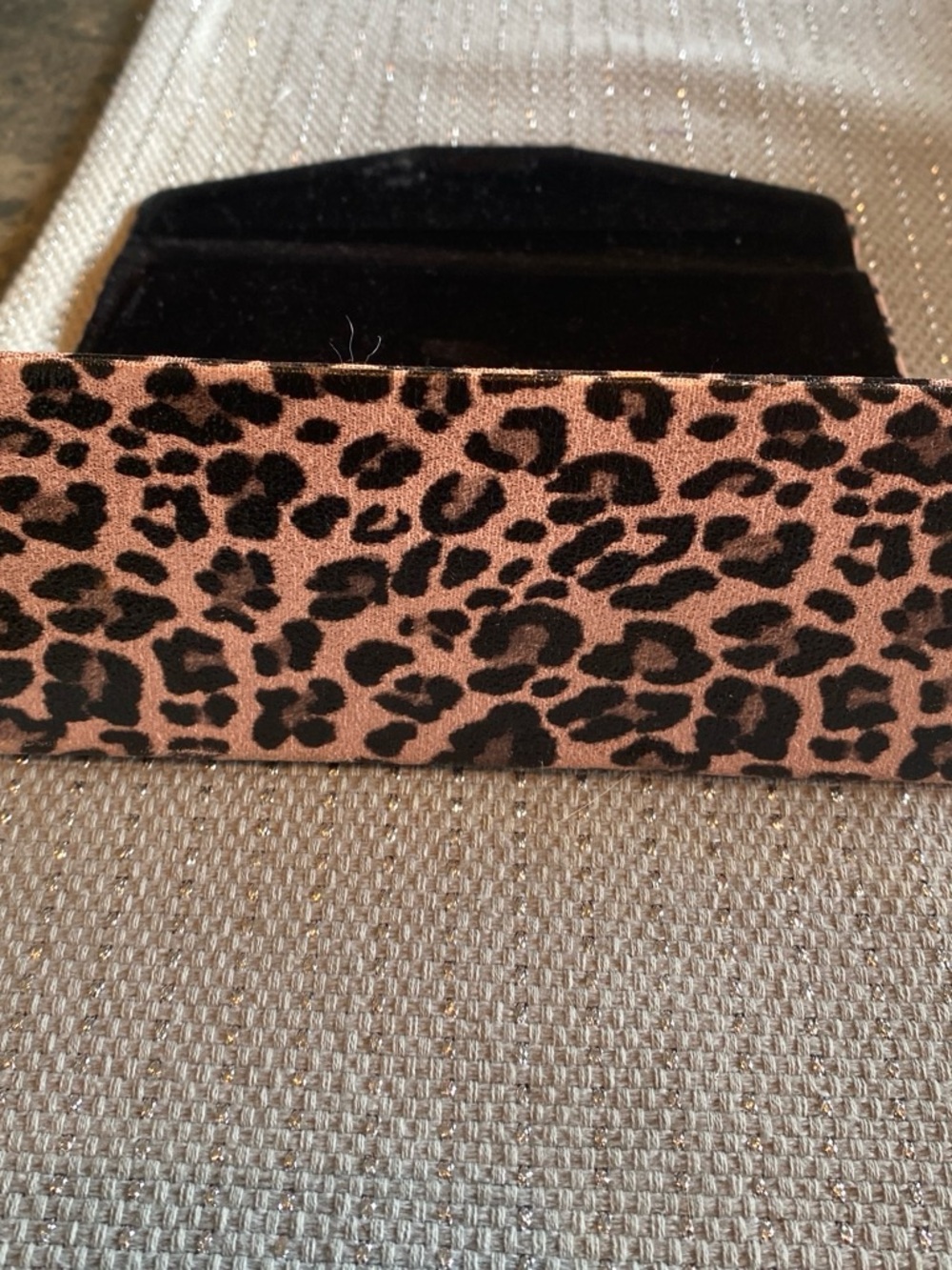 Quay Australia Embossed Leopard Print Eyewear Case - Brown and Black